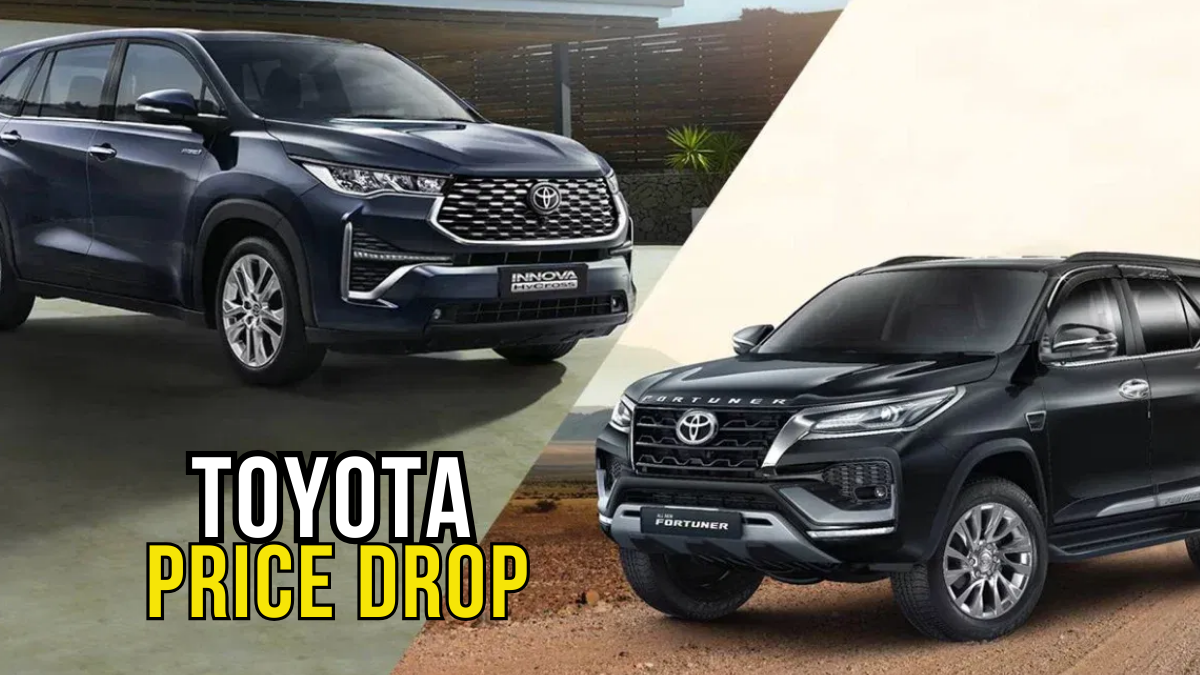Toyota Fortuner, Innova Crysta, Hycross GST Price Cuts 2025 – Savings Up to ₹3.49 Lakh